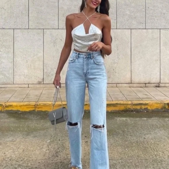 Zara Light Blue Denim Jeans - Picture 3 of 11